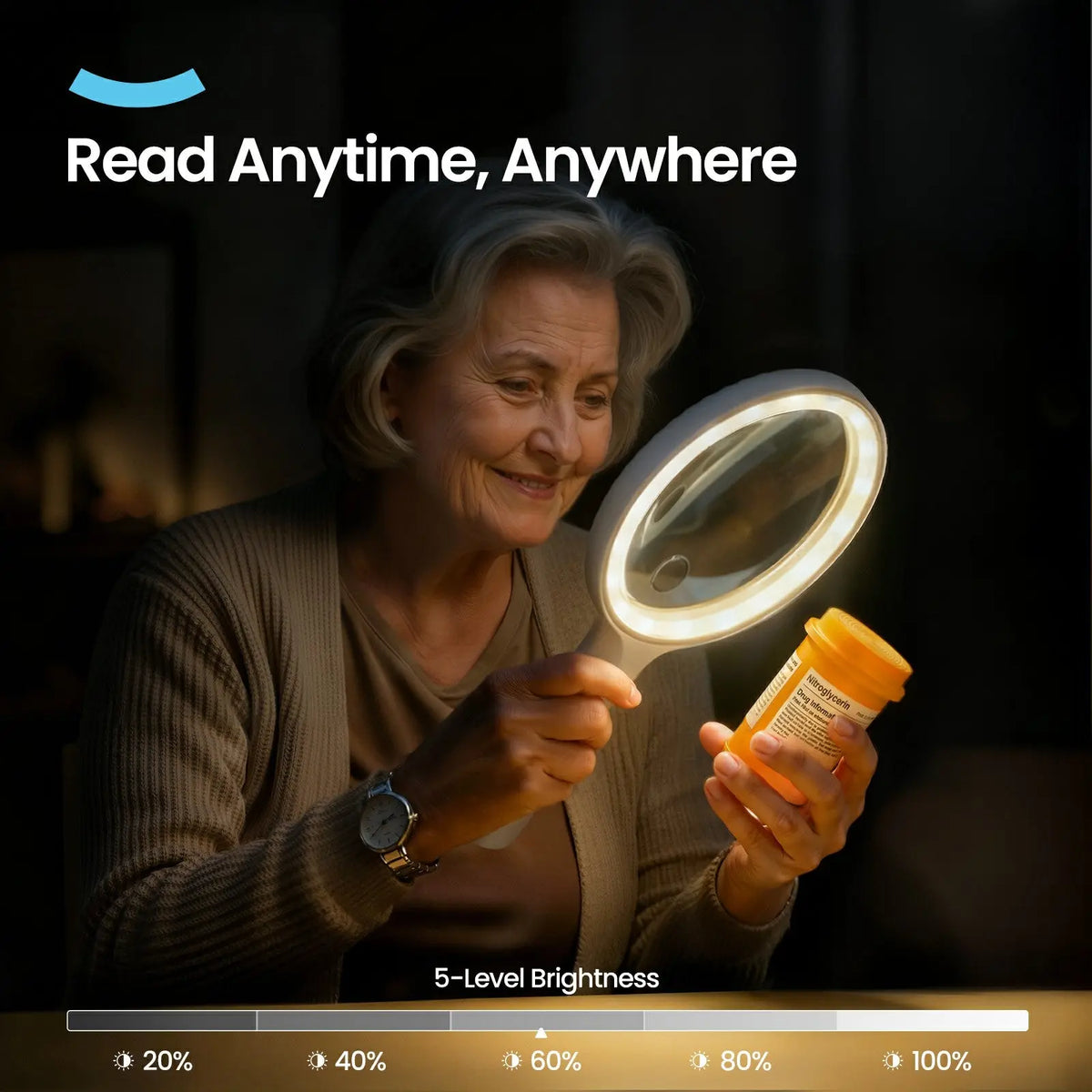 Rechargeable Large Magnifying Glass with Light, Adjustable Light Temperature ARTDOT