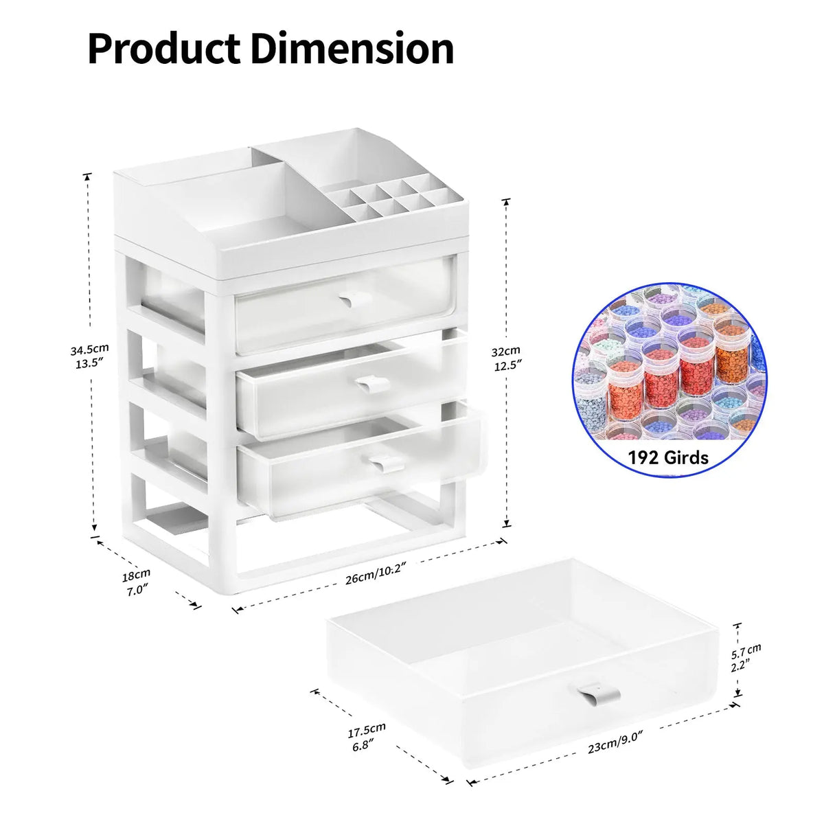 4 Drawers (192 bottles) Multi-function Diamond Painting Containers - ARTDOT