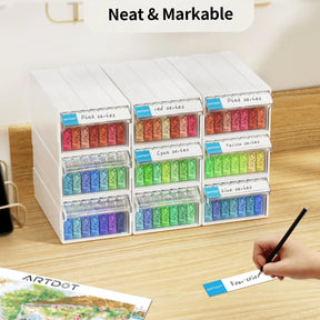 9 Drawers Stackable Diamond Painting Storage (Square Bottle) - ARTDOT