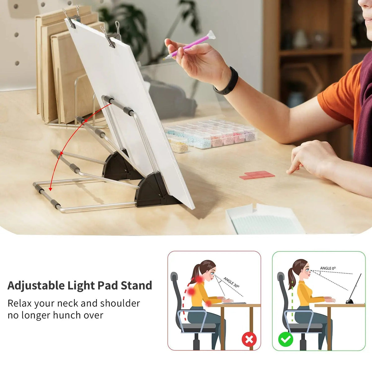 Artdot A3 Size Light Pad for Diamond Painting - adjustable angle