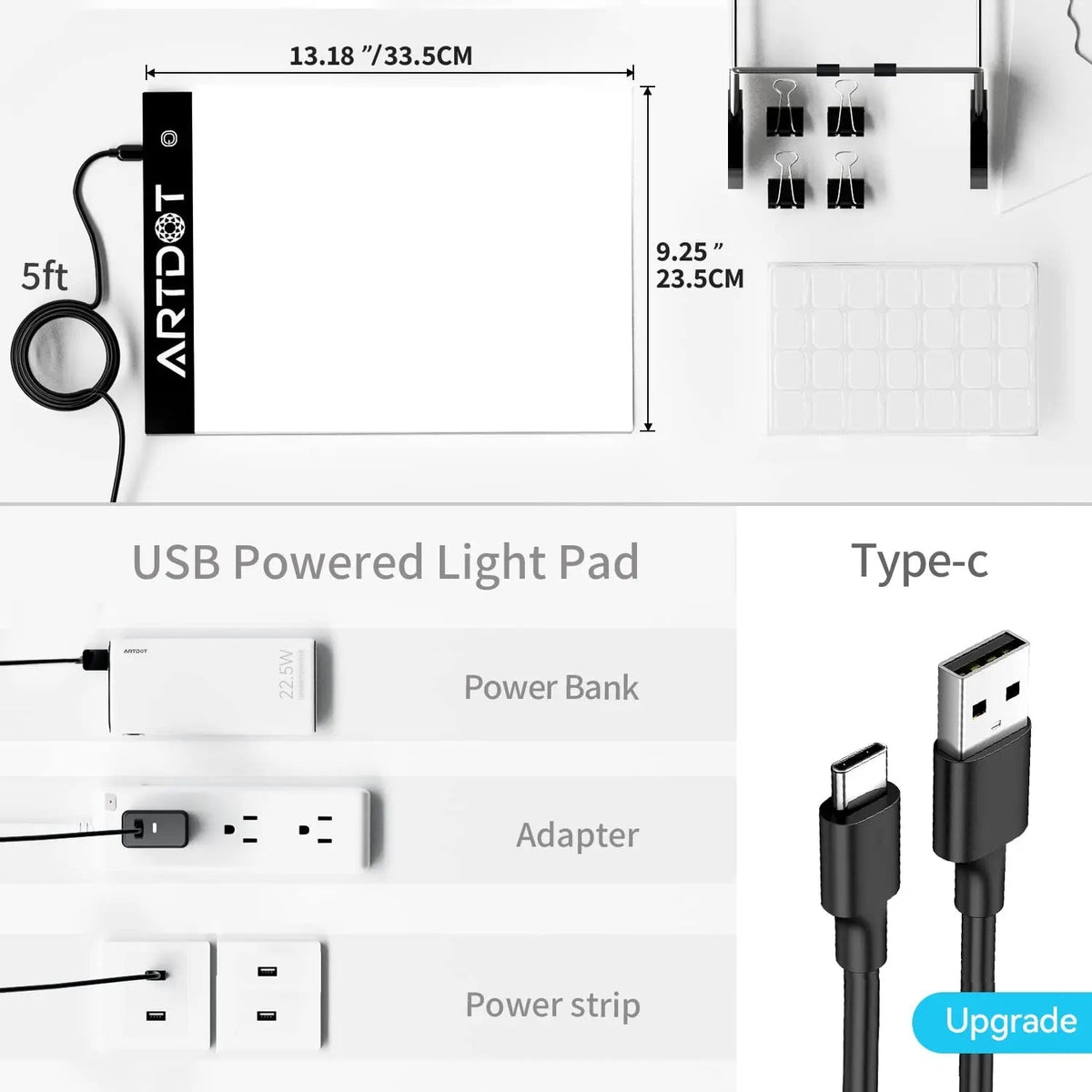 Artdot A3 Size Light Pad for Diamond Painting - chargeable