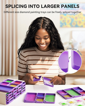 ARTDOT 30-Piece Stackable Purple Tray Set - ARTDOT