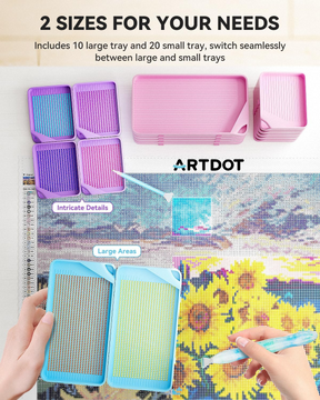 ARTDOT 30-Piece Stackable Purple Tray Set - ARTDOT