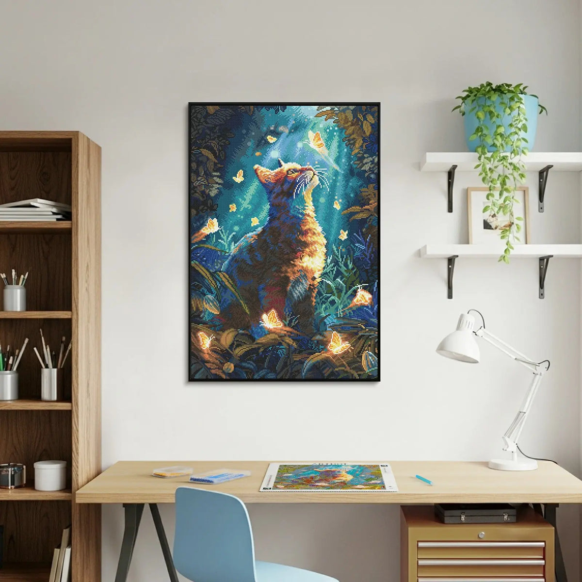 Butterfly Cat, Fantastic Animal Large Diamond Painting Kit (Square Drills, 18.7"×27.6") ARTDOT