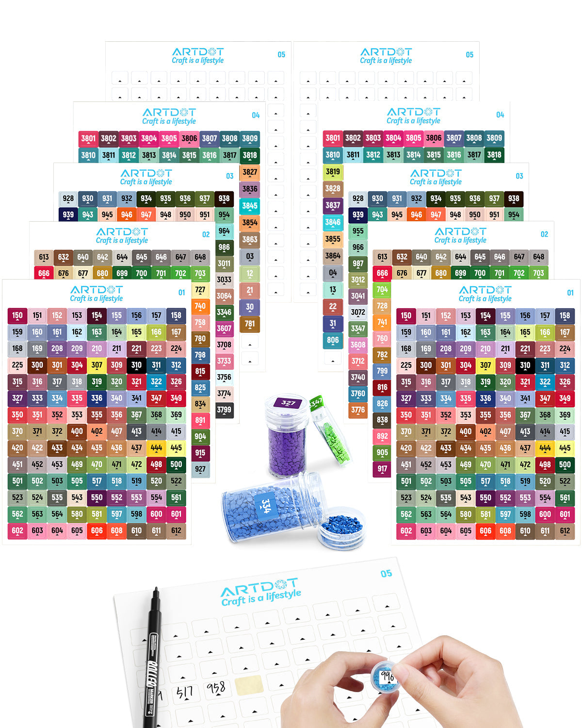 2 Set DMC Diamond Painting Labels Kit - ARTDOT
