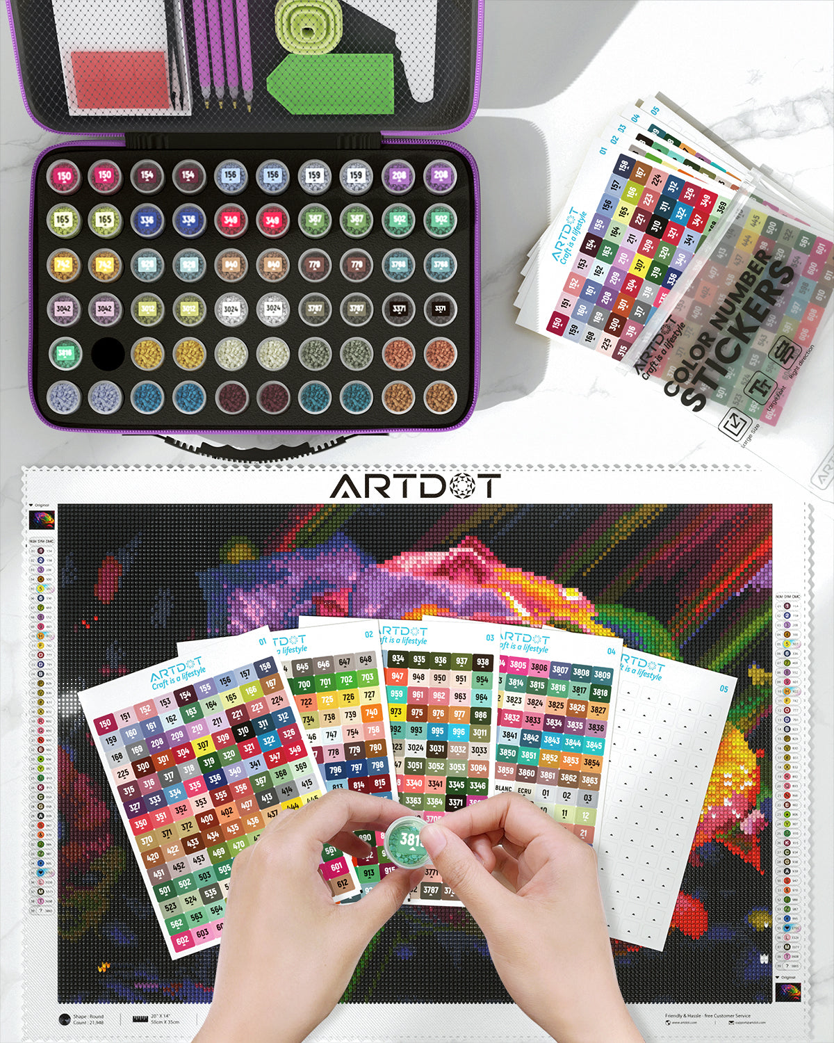 2 Set DMC Diamond Painting Labels Kit - ARTDOT