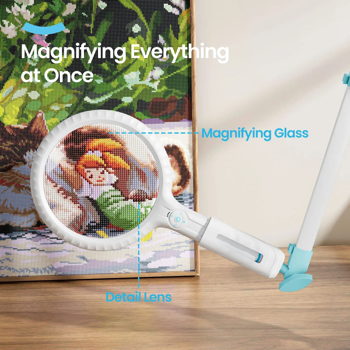 Detachable Magnifying Glass Lamp with Clamp ARTDOT