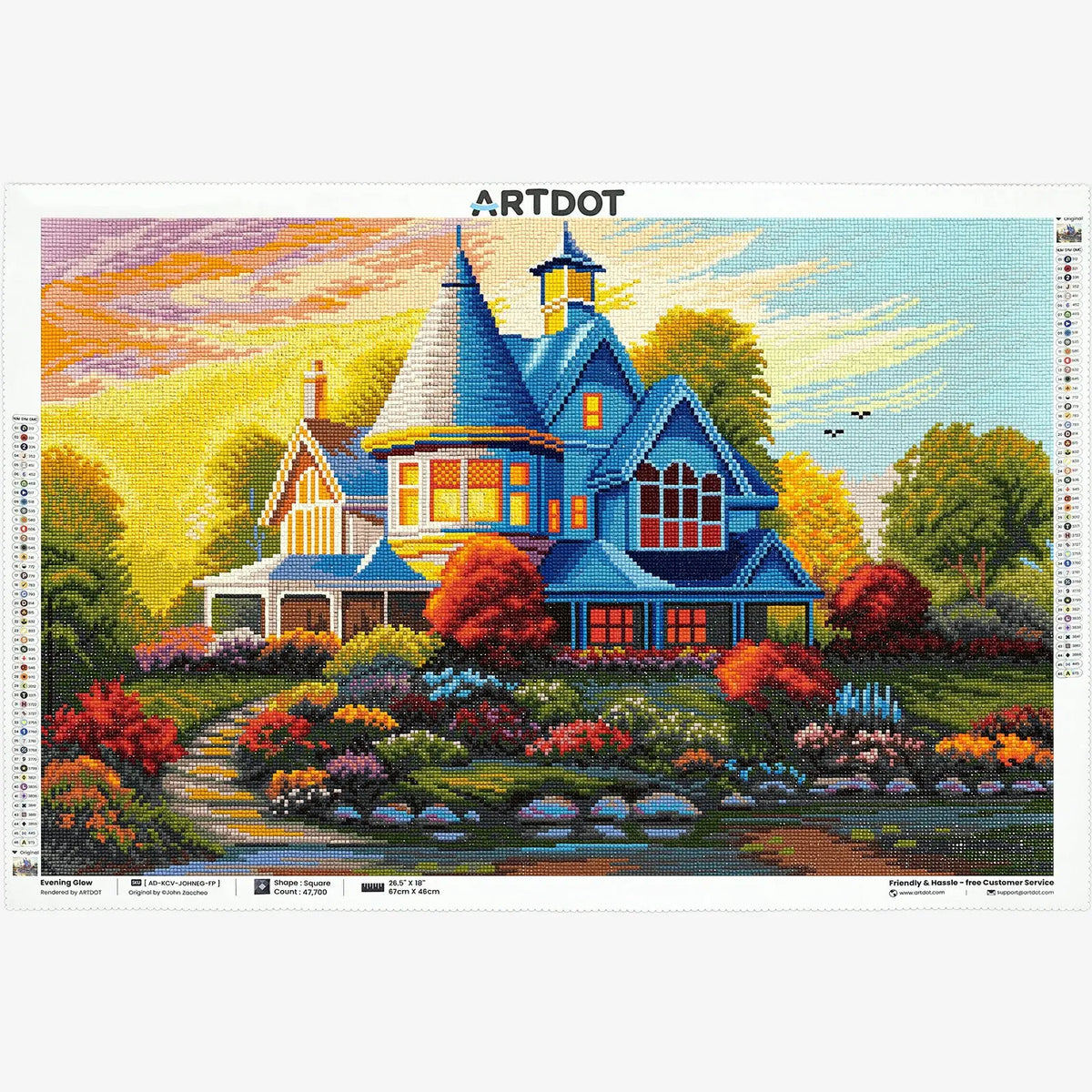 Evening Glow, Idyllic Homes Large Diamond Painting Kit (Square Drills, 26.5"×18") ARTDOT