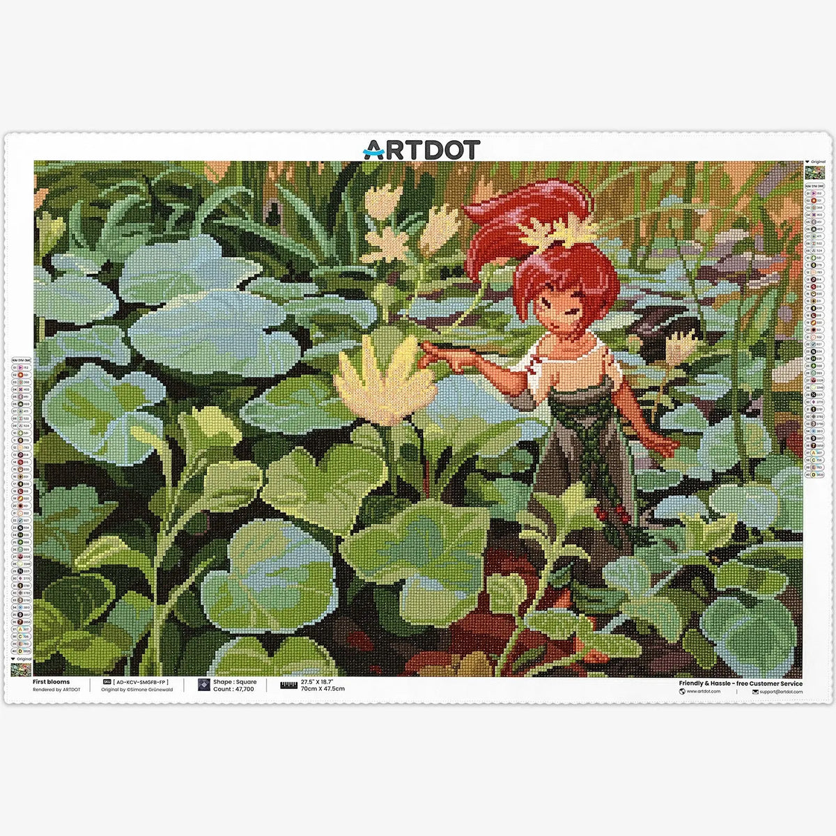 First Blooms, Large Pastoral Diamond Painting Kit, Square Drills