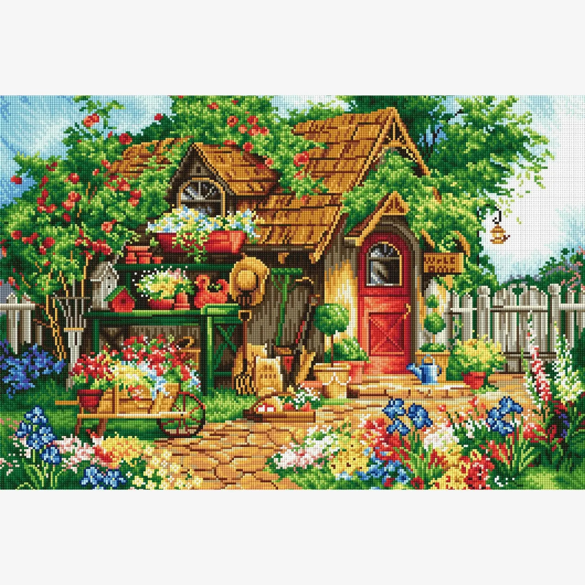Gardener's Haven, Idyllic Homes Large Diamond Painting Kit (Square Drills, 26.5"×18") ARTDOT