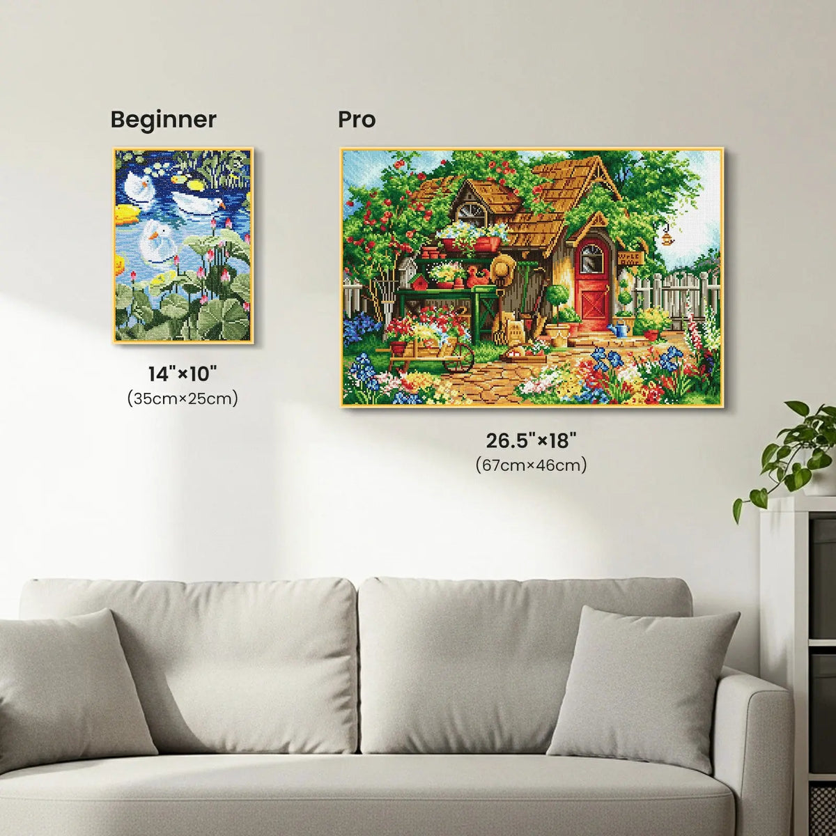 Gardener's Haven, Idyllic Homes Large Diamond Painting Kit (Square Drills, 26.5"×18") ARTDOT