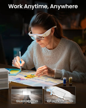 Wearing a Magnifying Glass with Light working