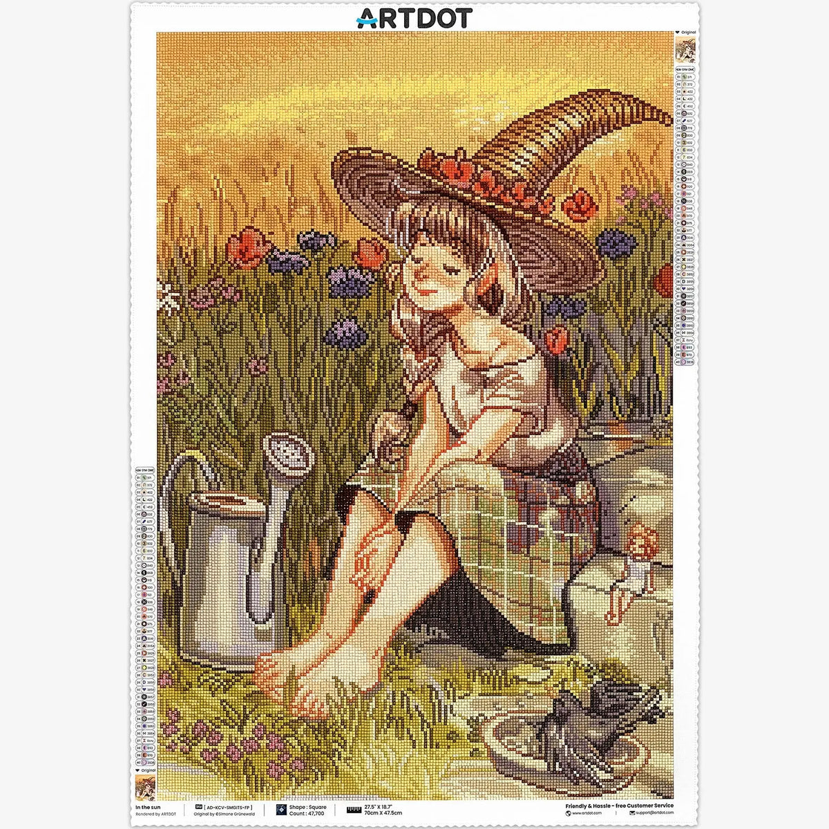 In the Sun, Large Pastoral Diamond Painting Kit (Square Drills, 18.7"×27.6")