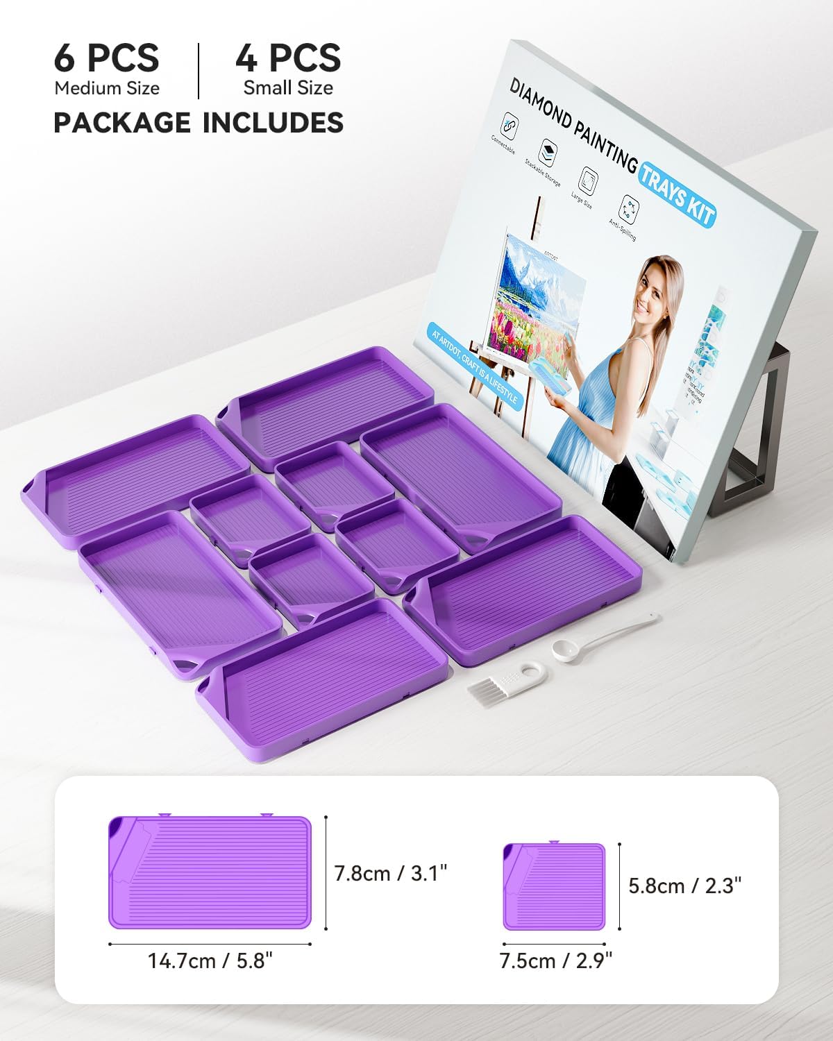 Purple Diamond Painting Trays Kit - ARTDOT