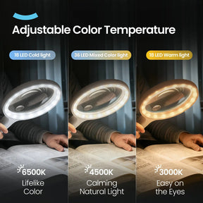 Rechargeable Large Magnifying Glass with Light, Adjustable Light Temperature ARTDOT