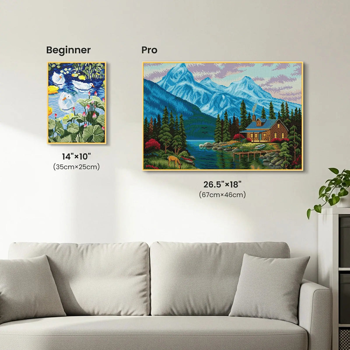 Rocky Cabin View, Idyllic Homes Large Diamond Painting Kit (Square Drills, 26.5"×18") ARTDOT