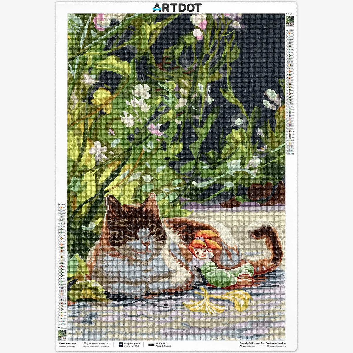 Warm in the Sun, Large Pastoral Diamond Painting Kit (Square Drills, 18.7"×27.6")