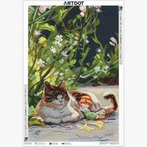 Warm in the Sun, Large Pastoral Diamond Painting Kit (Square Drills, 18.7"×27.6")
