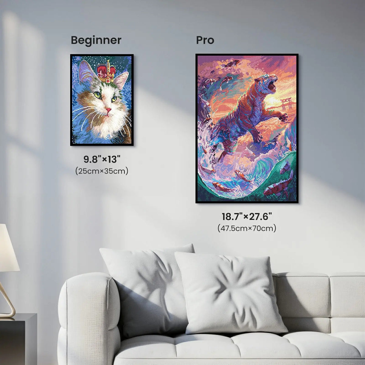 Water Tiger, Fantastic Animal Large Diamond Painting Kit (Square Drills, 18.7"×27.6") ARTDOT
