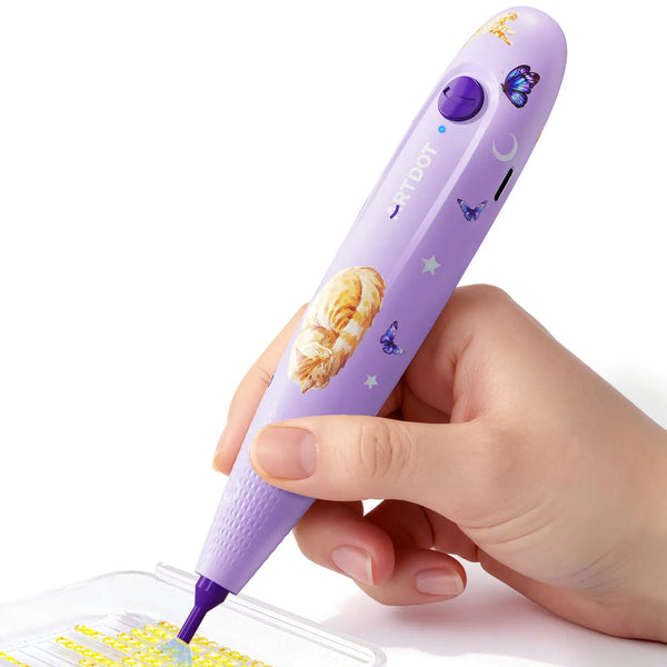 Penna a Vuoto Elettrica Senza Fili Diamond Art (Viola)