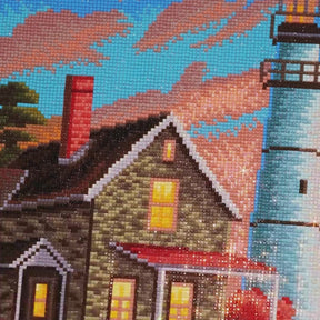 Coastal Lighthouse, Idyllic Homes Large Diamond Painting Kit (Square Drills, 26.5"×18")