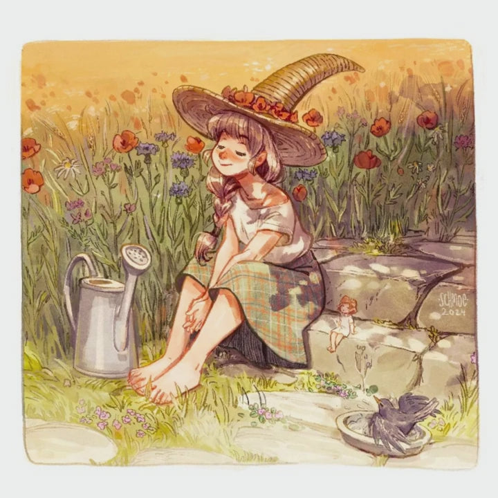 In the sun in painting